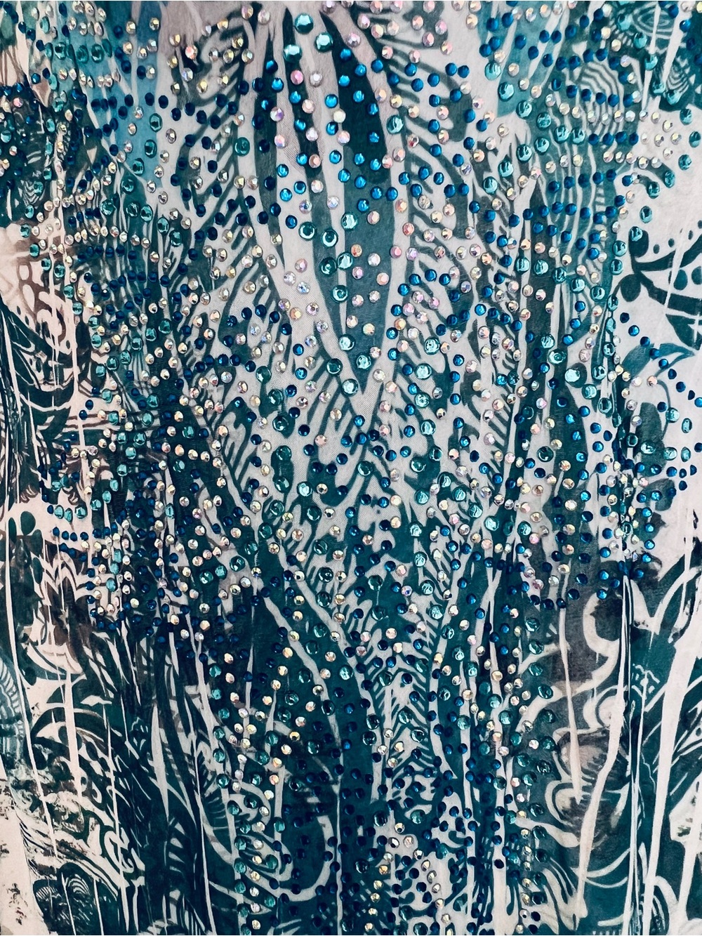 Vtg Y2K Reba Sheer Fairy Rhinestone Flutter Sleeve Midi Slip Dress SZ NWT Boho - Picture 3 of 9